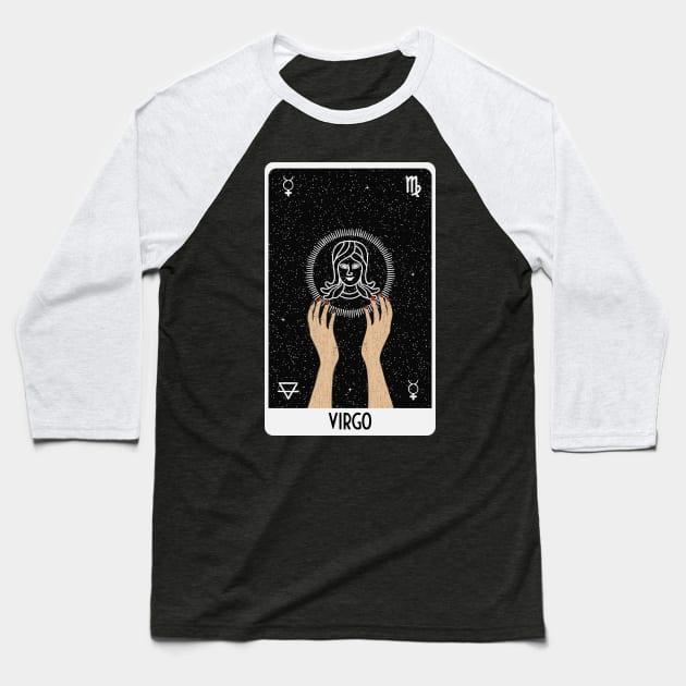 Virgo Tarot Card Baseball T-Shirt by Manzo Carey